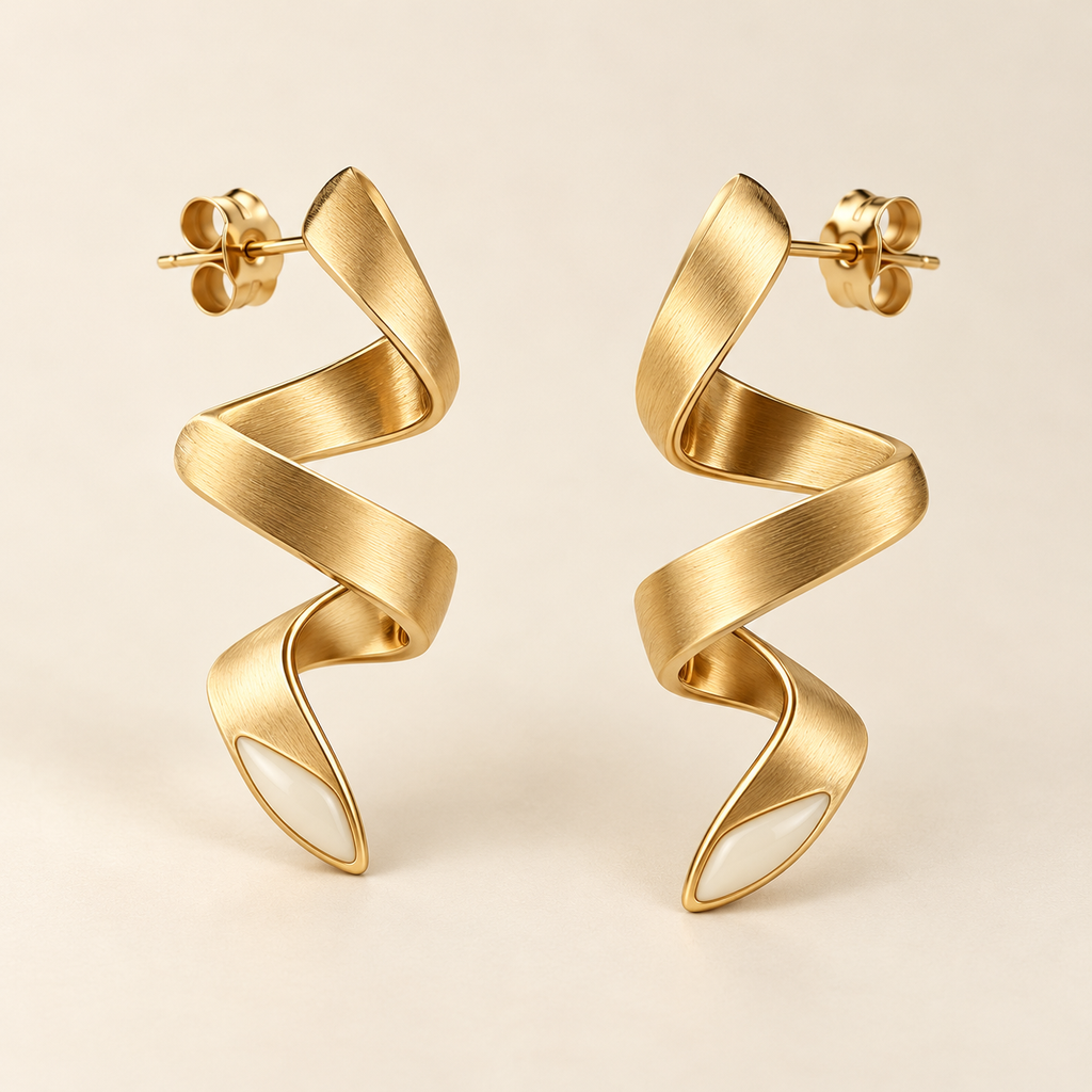 Dune Script earrings — AI design rendering