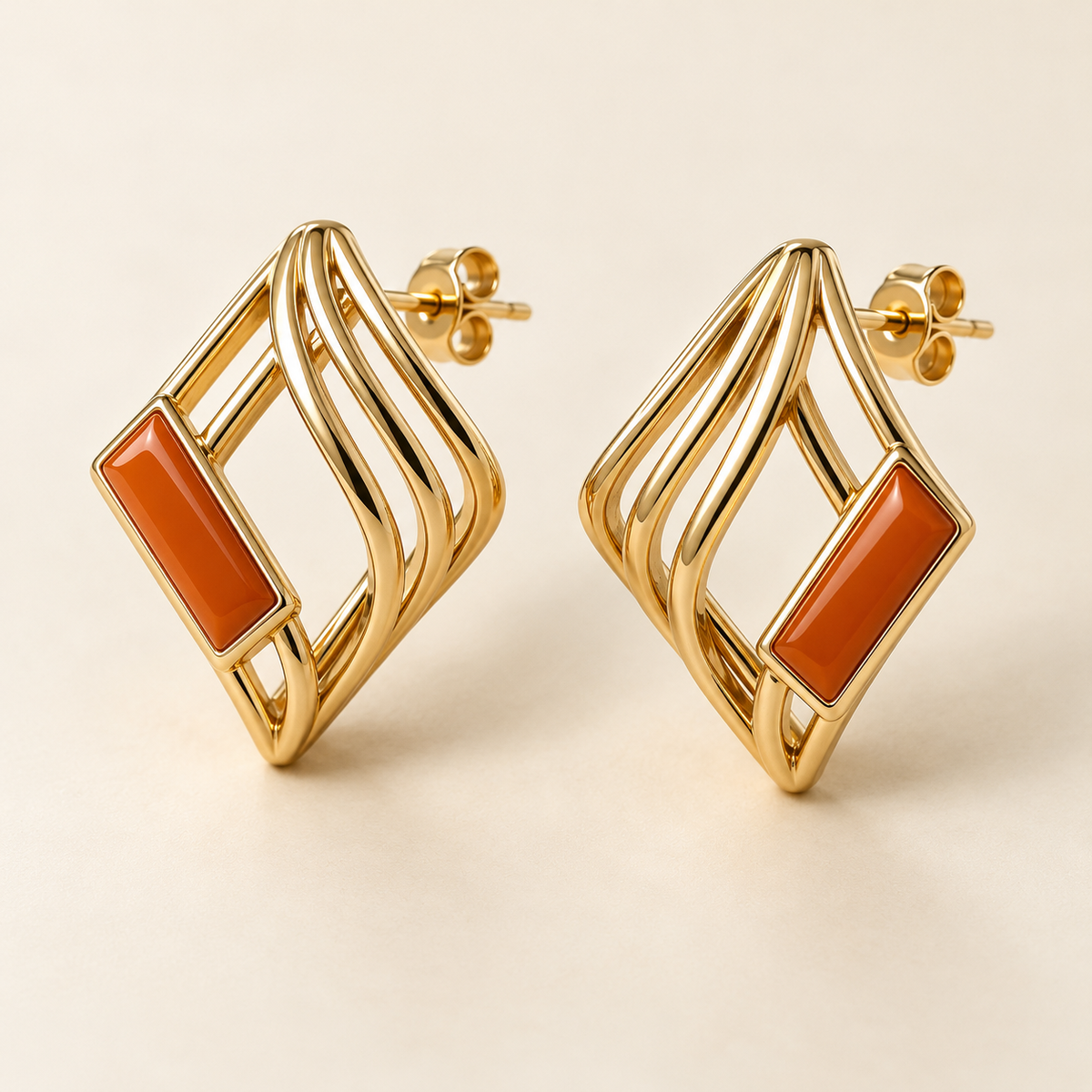 Ember Lattice earrings — AI design rendering
